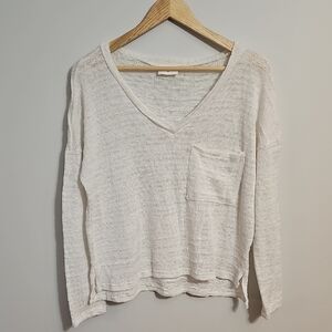 Everly Cream Long Sleeve Knit Sweater Size Large